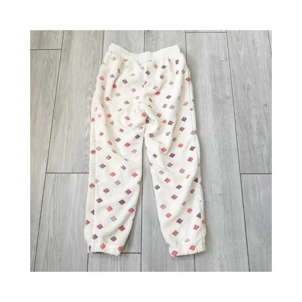 Daily Practice Anthropologie Fleece Embroidered Joggers Lounge Pants PJs Size XS